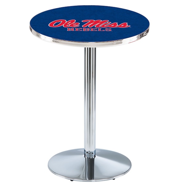 42" Chrome Ole' Miss Pub Table
